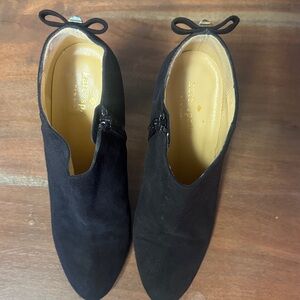 Kate Spade Black Ankle Booties with Bow Accent
